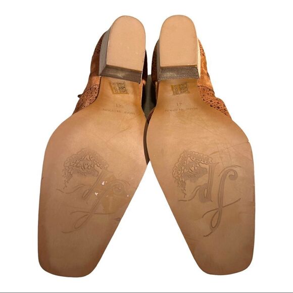 Free People Rust Brown Pandora Shootie Perforated Shoe Bootie Sz 10.5 EU 41 - Picture 7 of 10